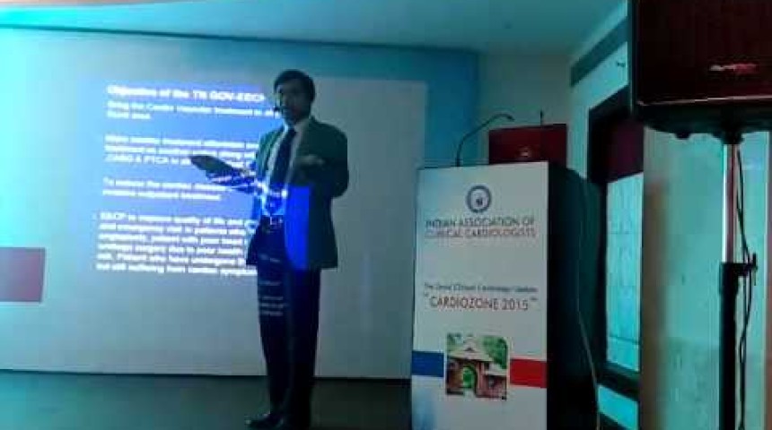 dr s ramasamy eecp expert and director of vaso meditech pvt ltd presenting eecp in cardio zone 2015